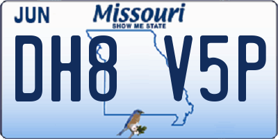 MO license plate DH8V5P