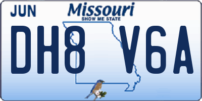 MO license plate DH8V6A