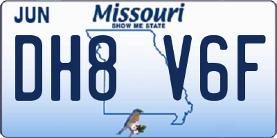 MO license plate DH8V6F