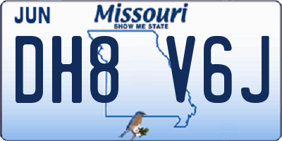 MO license plate DH8V6J