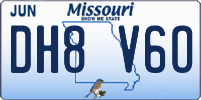 MO license plate DH8V6O
