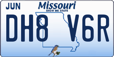 MO license plate DH8V6R