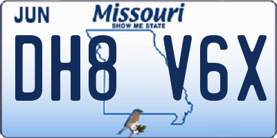 MO license plate DH8V6X