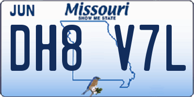 MO license plate DH8V7L