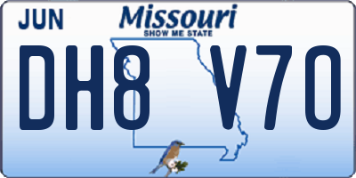 MO license plate DH8V7O