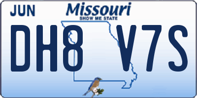 MO license plate DH8V7S