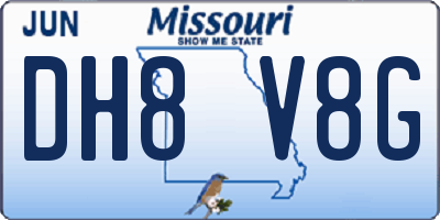 MO license plate DH8V8G