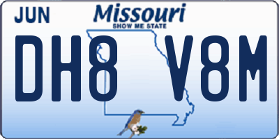 MO license plate DH8V8M