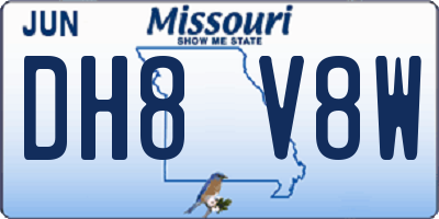 MO license plate DH8V8W
