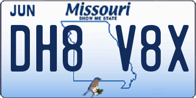 MO license plate DH8V8X