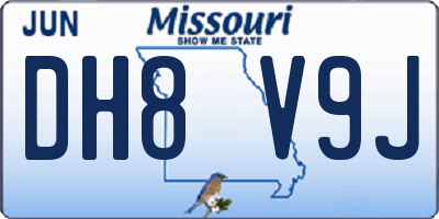 MO license plate DH8V9J