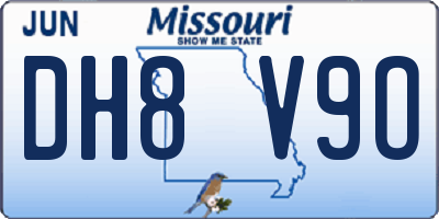 MO license plate DH8V9O