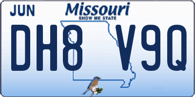 MO license plate DH8V9Q