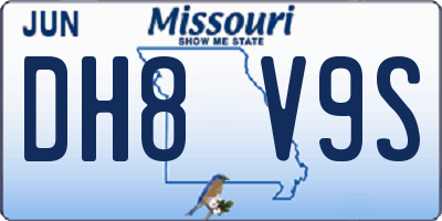 MO license plate DH8V9S