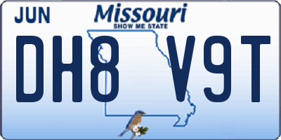 MO license plate DH8V9T