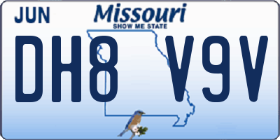 MO license plate DH8V9V