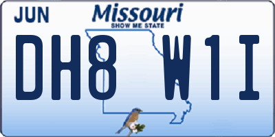 MO license plate DH8W1I