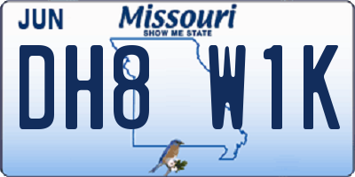MO license plate DH8W1K