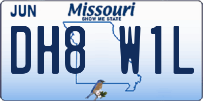 MO license plate DH8W1L