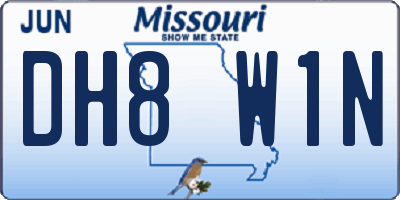 MO license plate DH8W1N