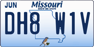 MO license plate DH8W1V