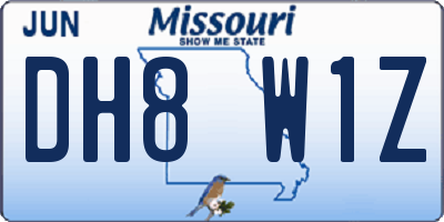 MO license plate DH8W1Z