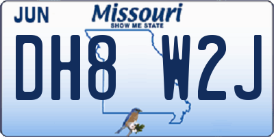 MO license plate DH8W2J