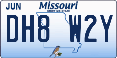 MO license plate DH8W2Y