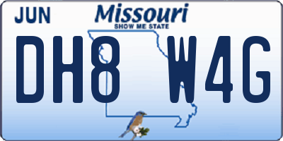 MO license plate DH8W4G