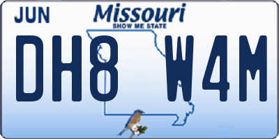 MO license plate DH8W4M