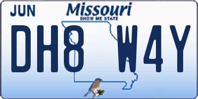 MO license plate DH8W4Y