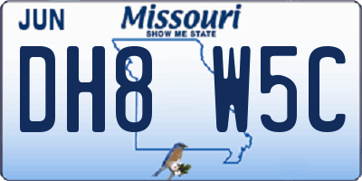 MO license plate DH8W5C