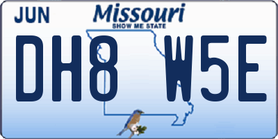 MO license plate DH8W5E