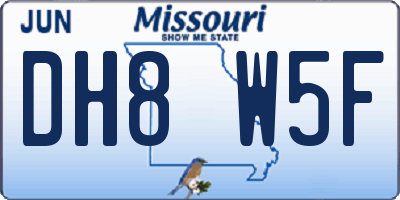 MO license plate DH8W5F