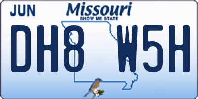 MO license plate DH8W5H