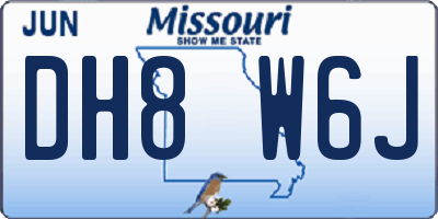 MO license plate DH8W6J