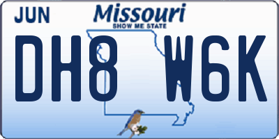 MO license plate DH8W6K