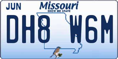 MO license plate DH8W6M