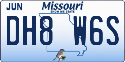 MO license plate DH8W6S
