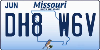 MO license plate DH8W6V