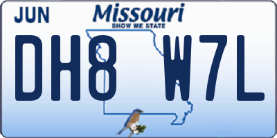MO license plate DH8W7L
