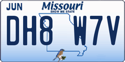 MO license plate DH8W7V