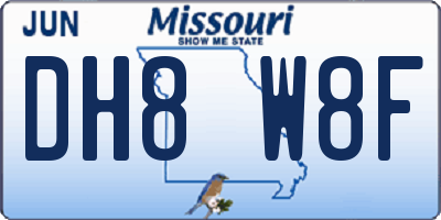 MO license plate DH8W8F