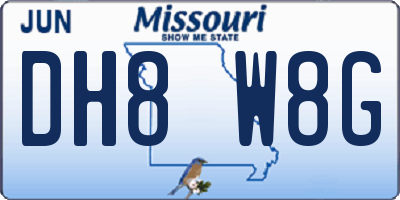 MO license plate DH8W8G