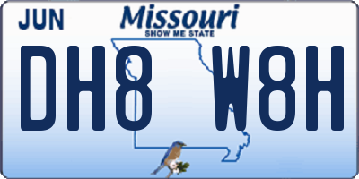 MO license plate DH8W8H