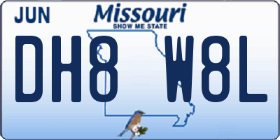 MO license plate DH8W8L