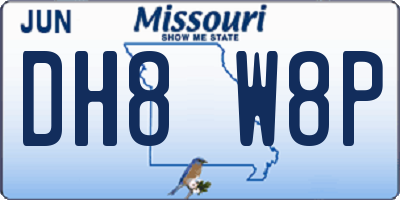 MO license plate DH8W8P