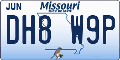 MO license plate DH8W9P