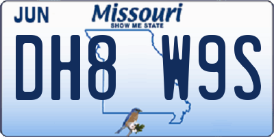 MO license plate DH8W9S