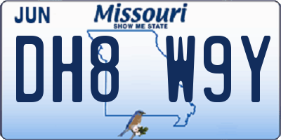 MO license plate DH8W9Y